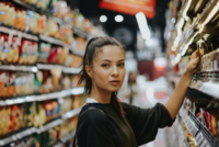 Frau im Supermarkt